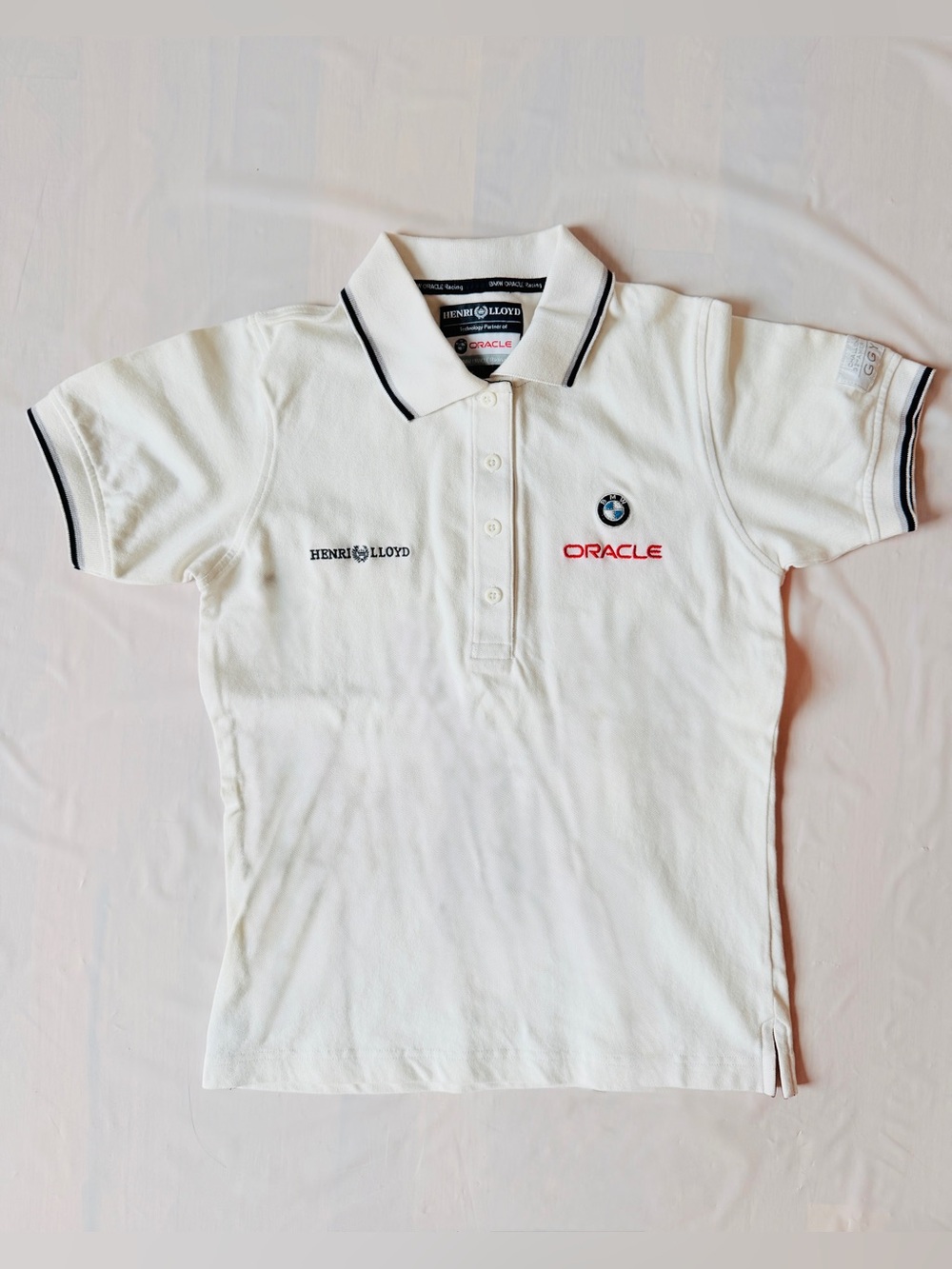 Vintage Henri Lloyd Polo Shirt BMW Oracle 32nd Americas Cup Pique White Women' M